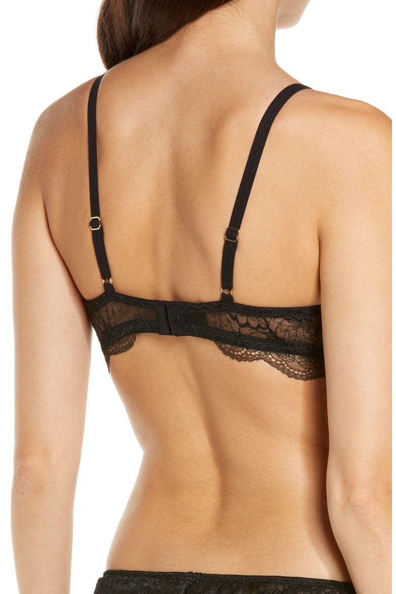 Double Time Lace Bralette, Alternate, color, BLACK/DARK GREY