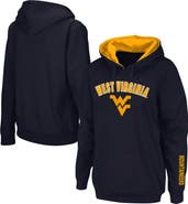 COLOSSEUM Women's Navy West Virginia Mountaineers Arch & Logo 1 Pullover Hoodie
