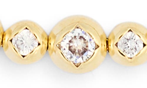 Eye Candy Los Angeles Cz Bead Adjustable Bracelet In Gold