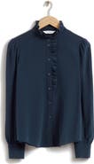 & Other Stories Ruffled Mulberry Silk Blouse