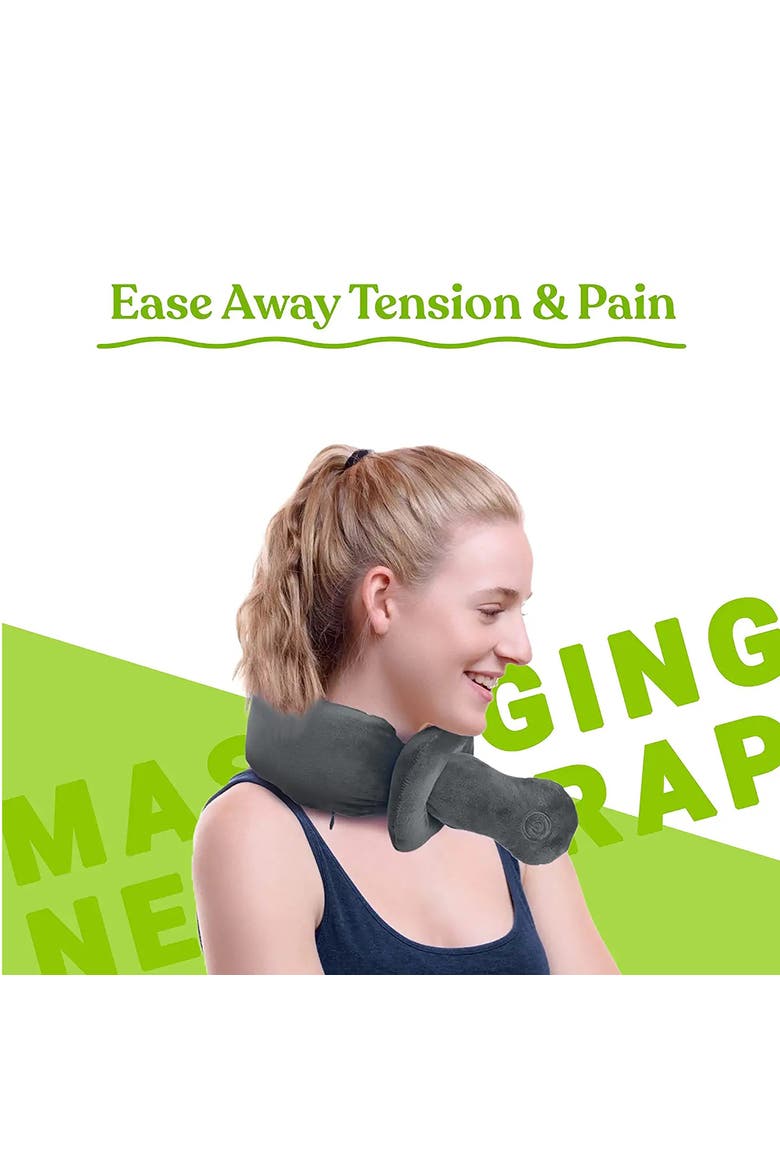Portable Neck & Shoulder Adjustable Massaging Wrap Gray, Alternate, color, Grey