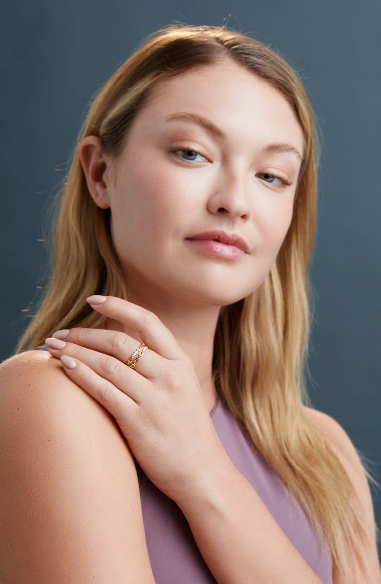 Bony Levy Varda Link Dual Row Diamond Ring, Alternate, color,