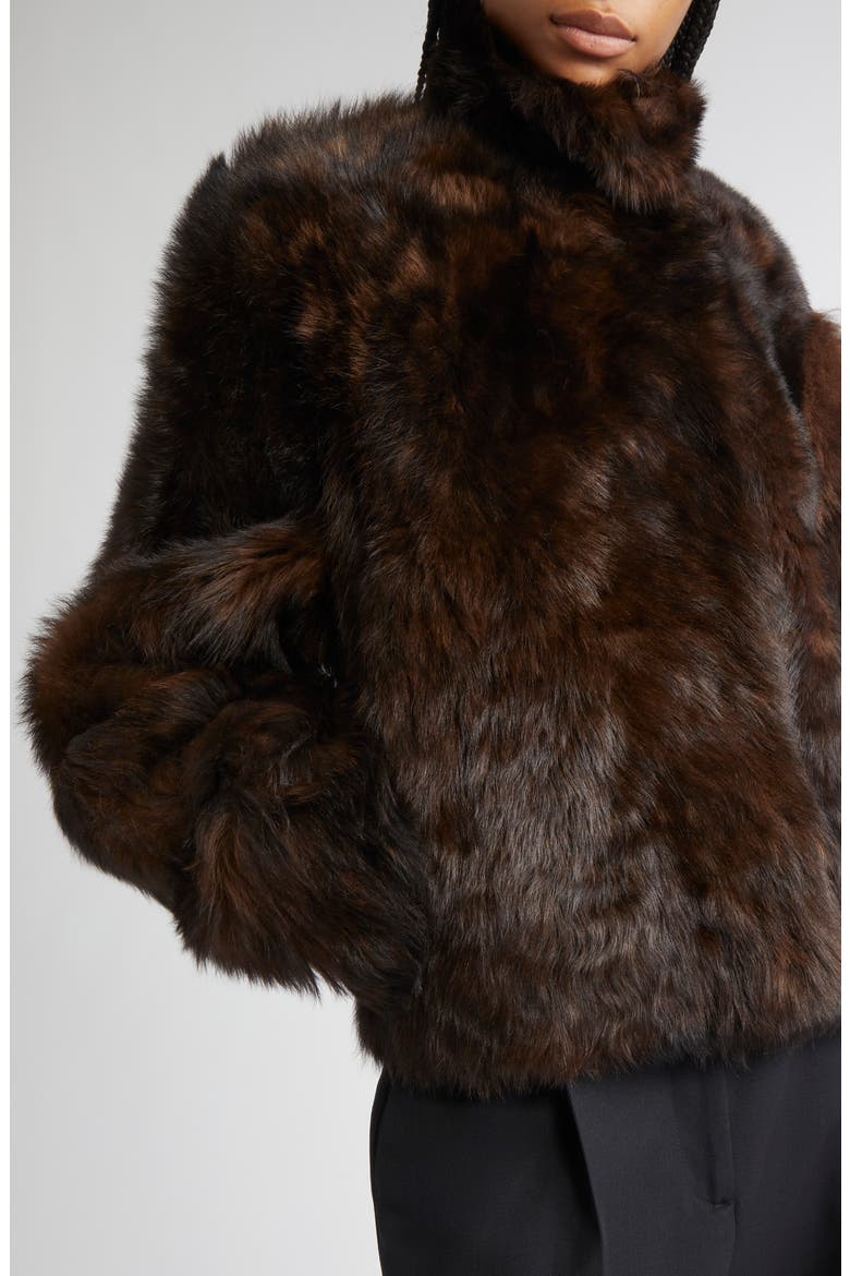 Genuine Shearling Jacket, Alternate, color, DARK BROWN