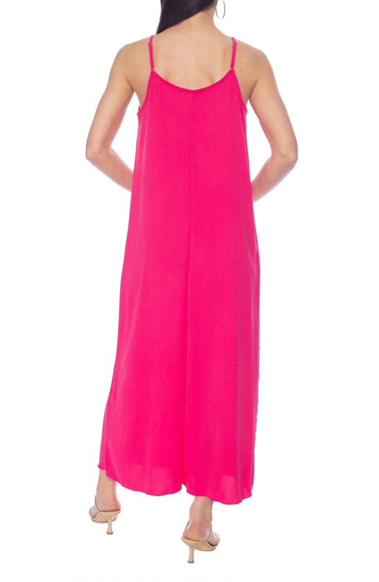 TASH AND SOPHIE Ruched Neck Maxi Dress, Alternate, color, Fuchsia