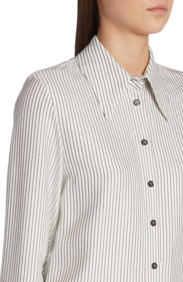 Golden Goose Journey Collection Slim Fit Stripe Button-Up Shirt, Alternate, color, Arctic Wolf/ Black