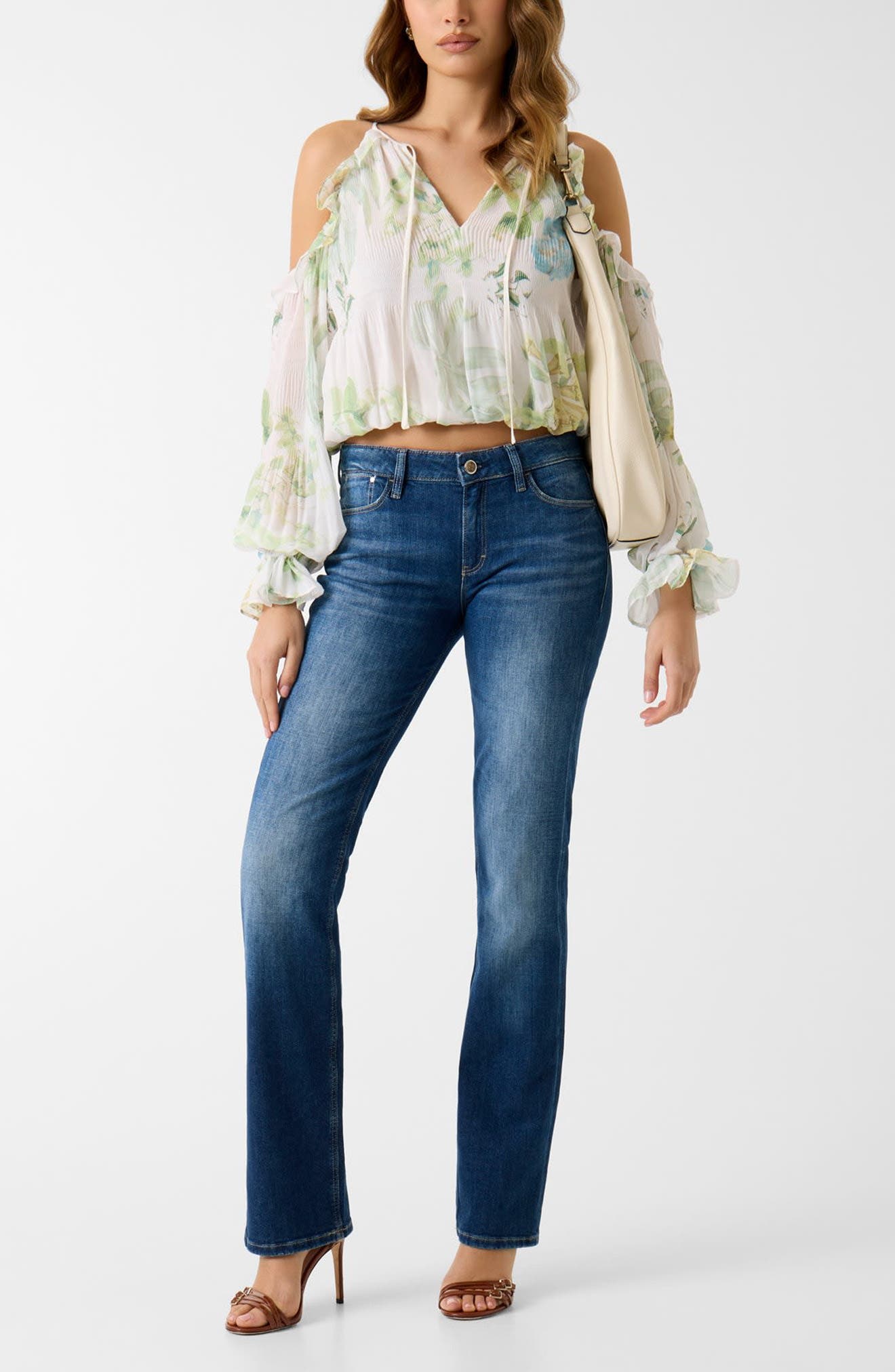 Emily Floral Cold Shoulder Top - image 2