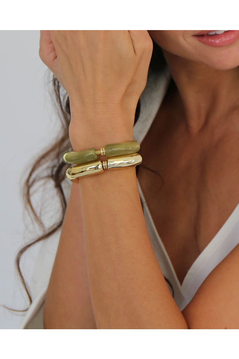 Lime Champagne Capsule Bracelet Hairtie Set, Alternate, color, Lime