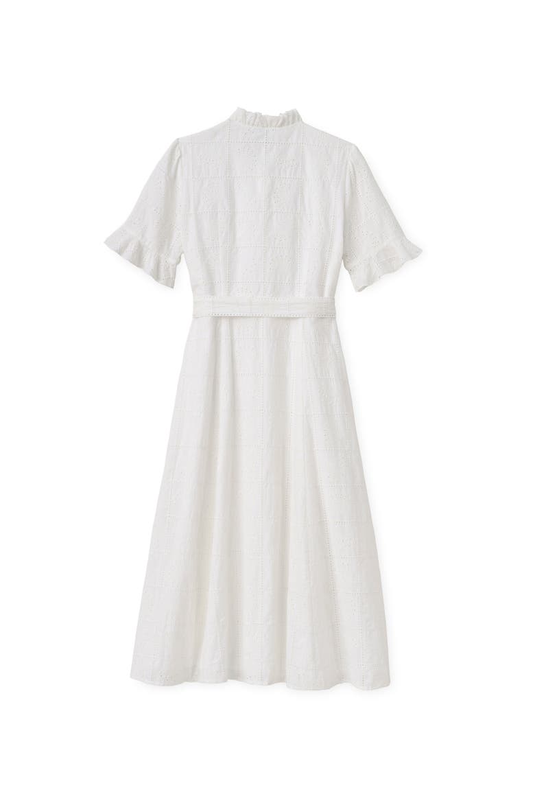 Aria Eyelet Midi Dress, Alternate, color, Soft White