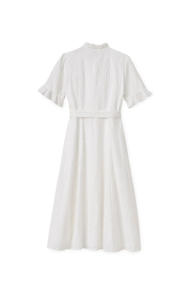 Cartolina Aria Eyelet Midi Dress, Alternate, color, Soft White