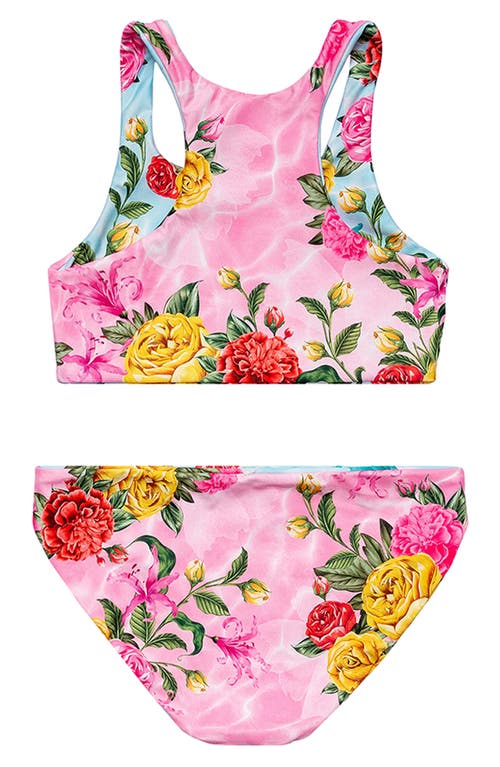 Shop Agua Bendita Kids' Mirage Gianna Reversible Two-piece Swimsuit In Pink Multicolor