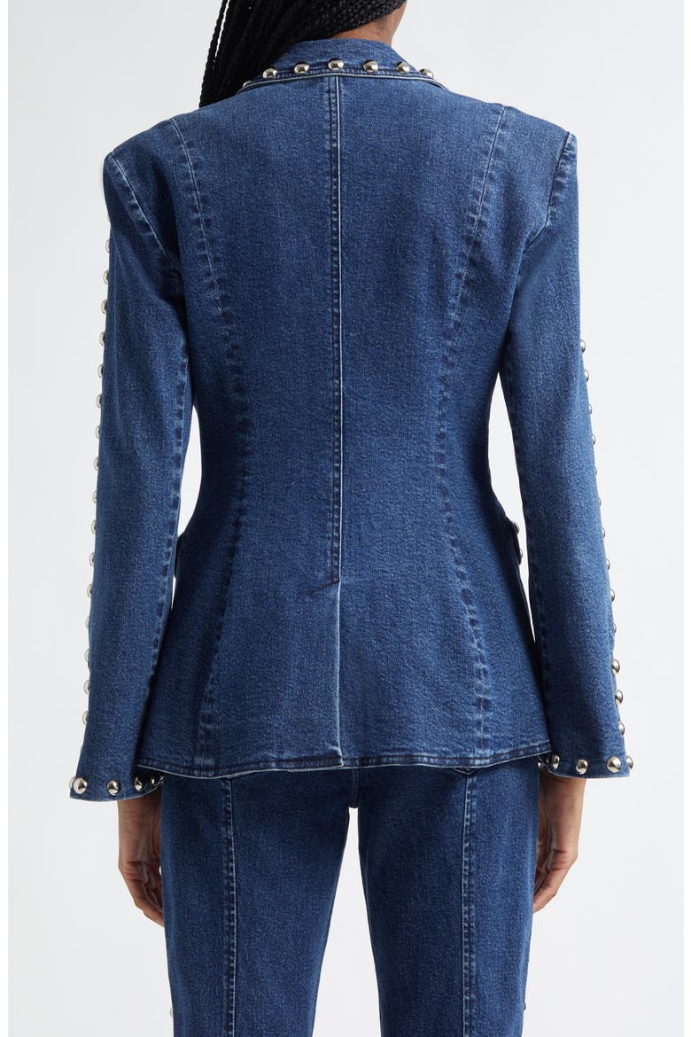 Milly Studded Denim Jacket, Alternate, color, OCEANE