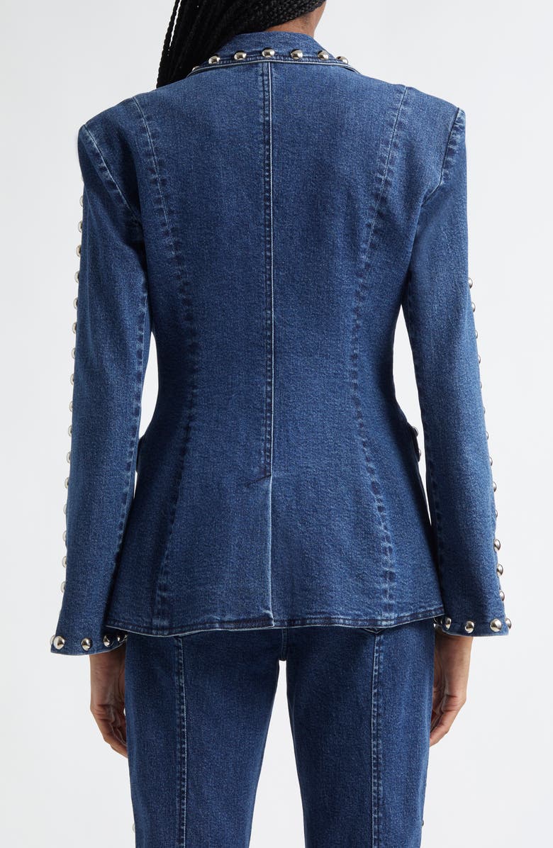 Cinq à Sept Milly Studded Denim Jacket, Alternate, color, Oceane