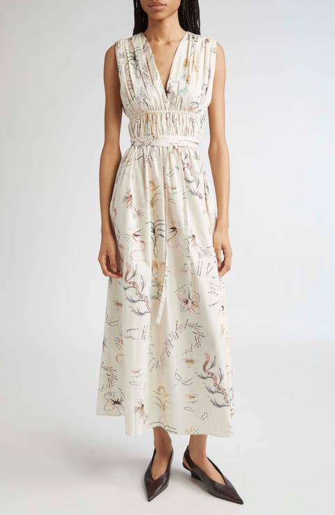 Fie Figurative Tattoo Print Midi Dress