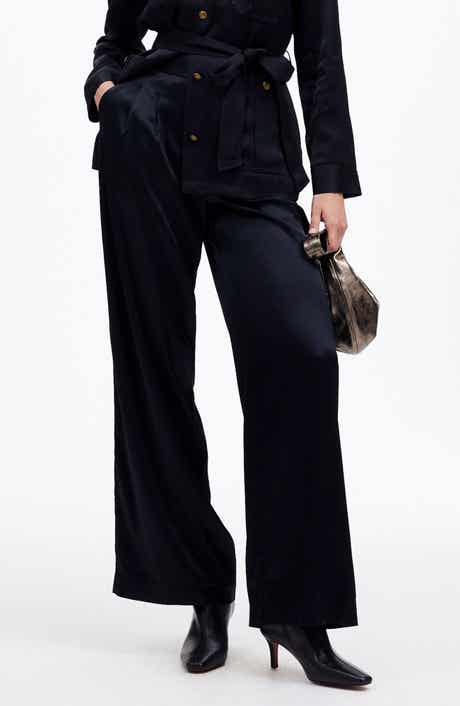 Madewell Superwide Leg Trousers in Stretch Satin