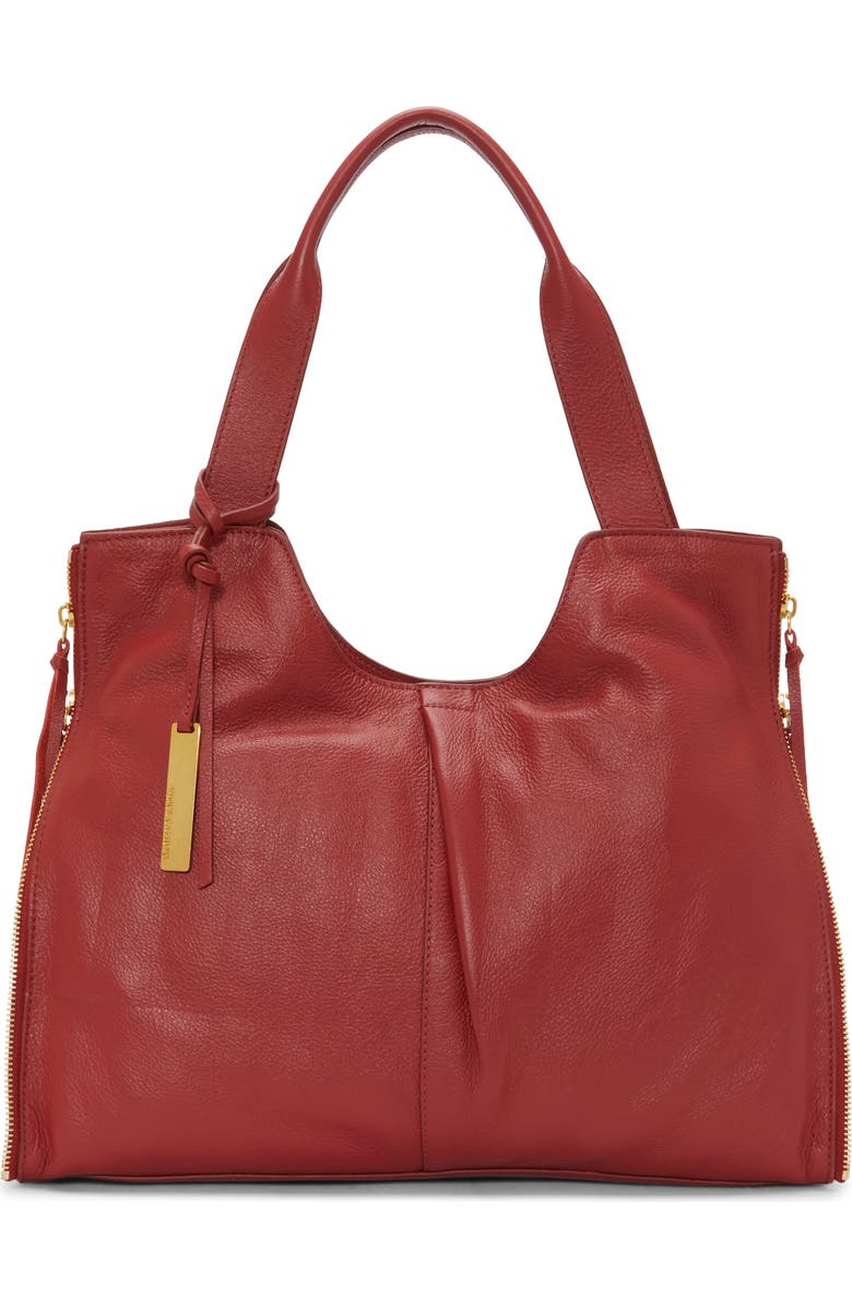 Vince Camuto Corla Leather Tote, Main, color, Scarlet Indpeb