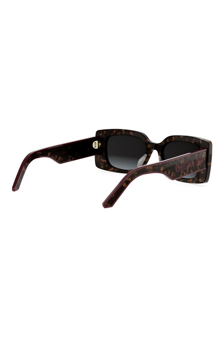 'DiorPacific S1U 53mm Rectangular Sunglasses, Alternate, color, HAVANA / GRADIENT SMOKE