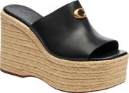 COACH Espadrille Platform Wedge Slide Sandal