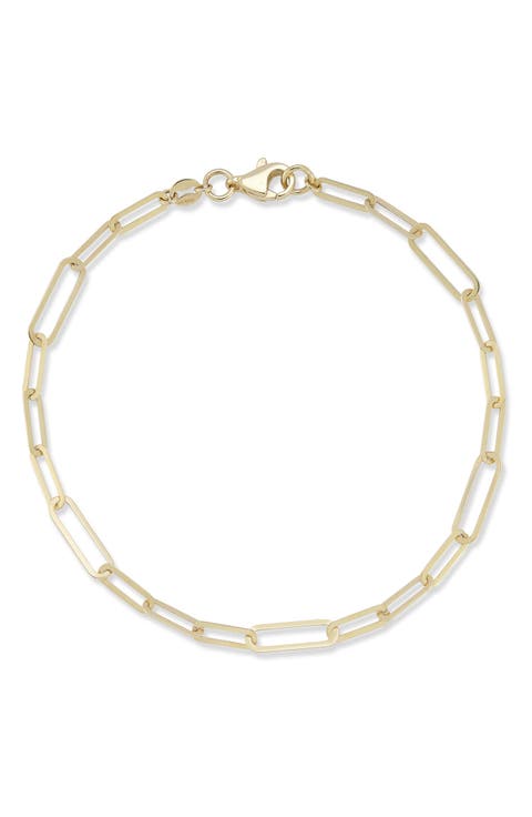 <p>14K Gold Paperclip Bracelet</p>