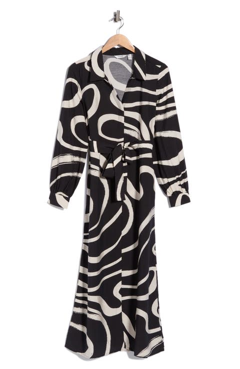 Long Sleeve Print Shirtdress