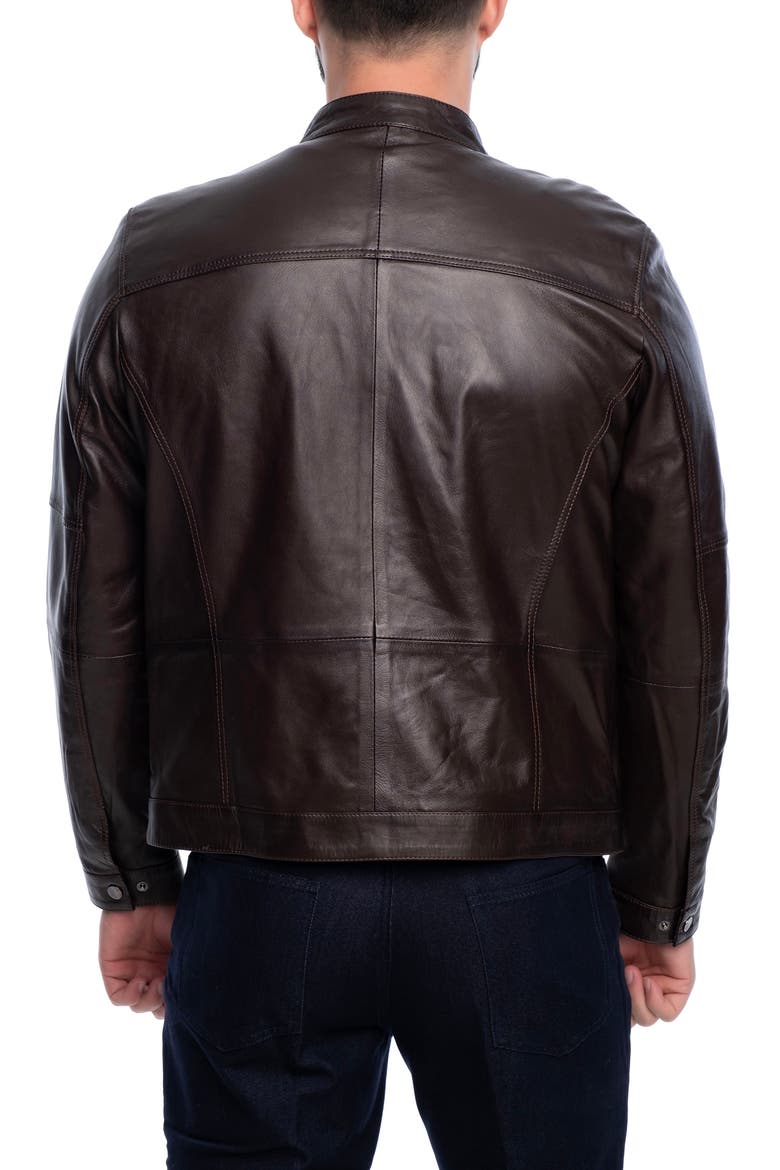 Soft Leather Jacket, Alternate, color, DARK BROWN
