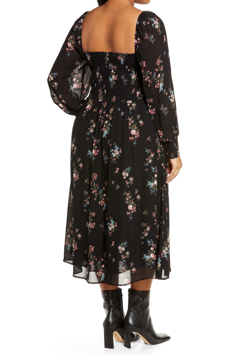Reformation Cello Floral Long Sleeve Midi Dress, Alternate, color, 