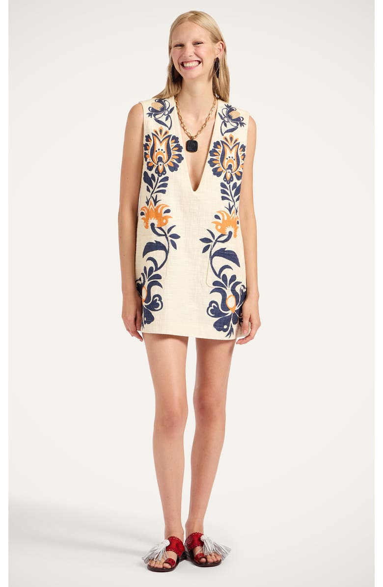 La DoubleJ Cream Soda Tunic Placée, Main, color, Selva Placée Blue