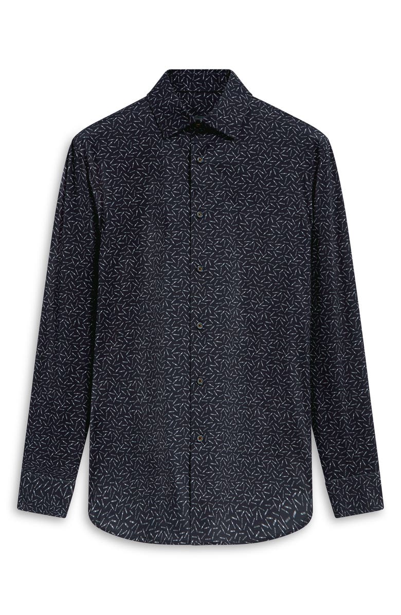 Bugatchi James OoohCotton<sup>®</sup> Cigar Print Button-Up Shirt, Alternate, color, 