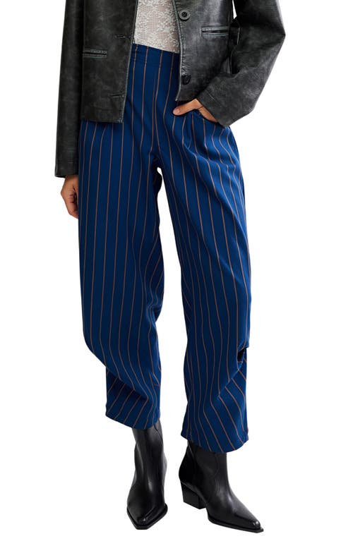 Free People Nice Choice Stripe Pull-on Pants In Blue