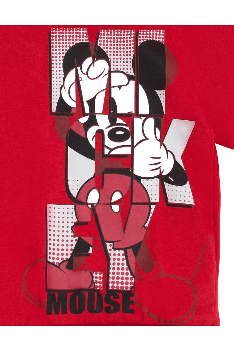 Mickey Mouse 2-Piece Hooded Tee and Fleece Pants Set, Alternate, color, Red Black Mickey