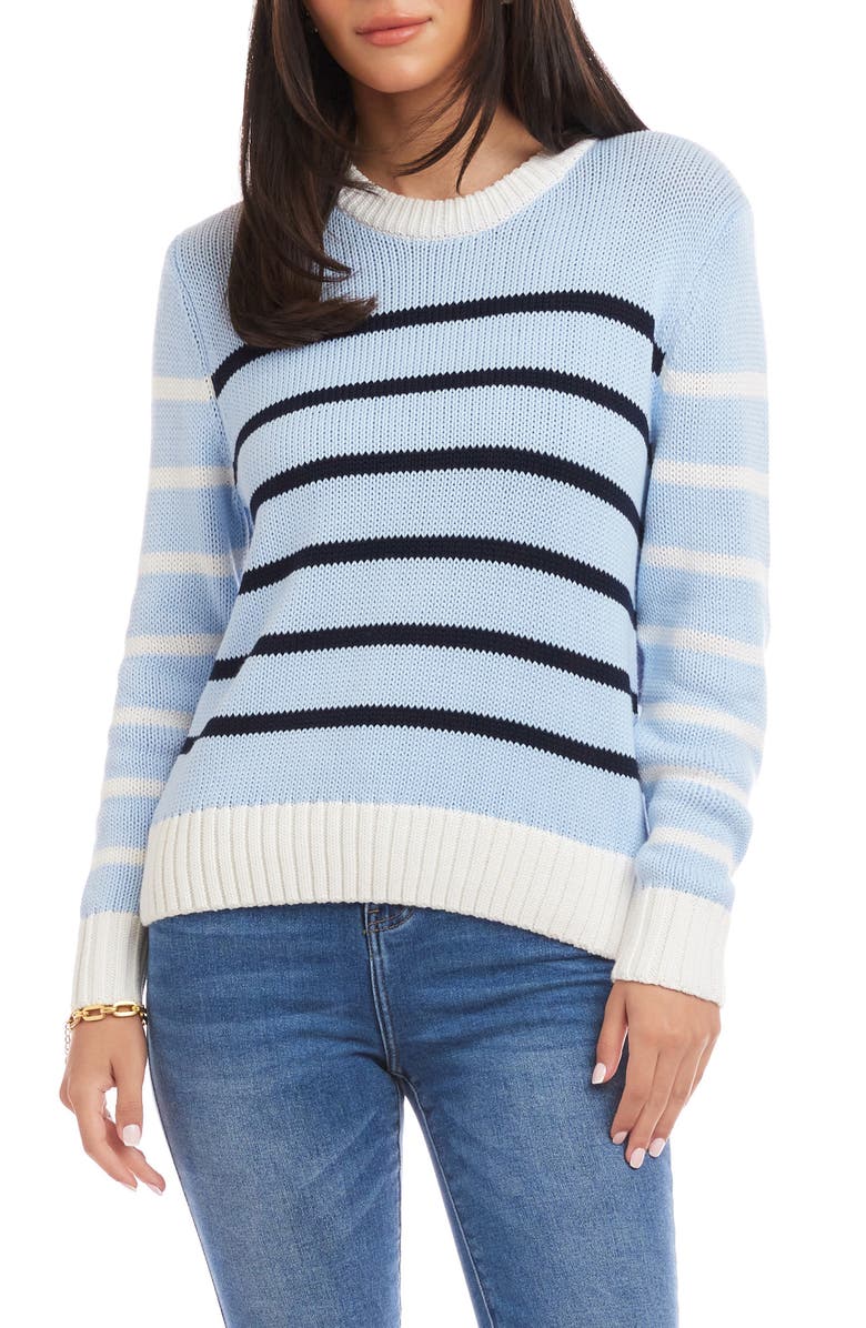 Karen Kane Stripe Crewneck Sweater, Main, color, Multi Color