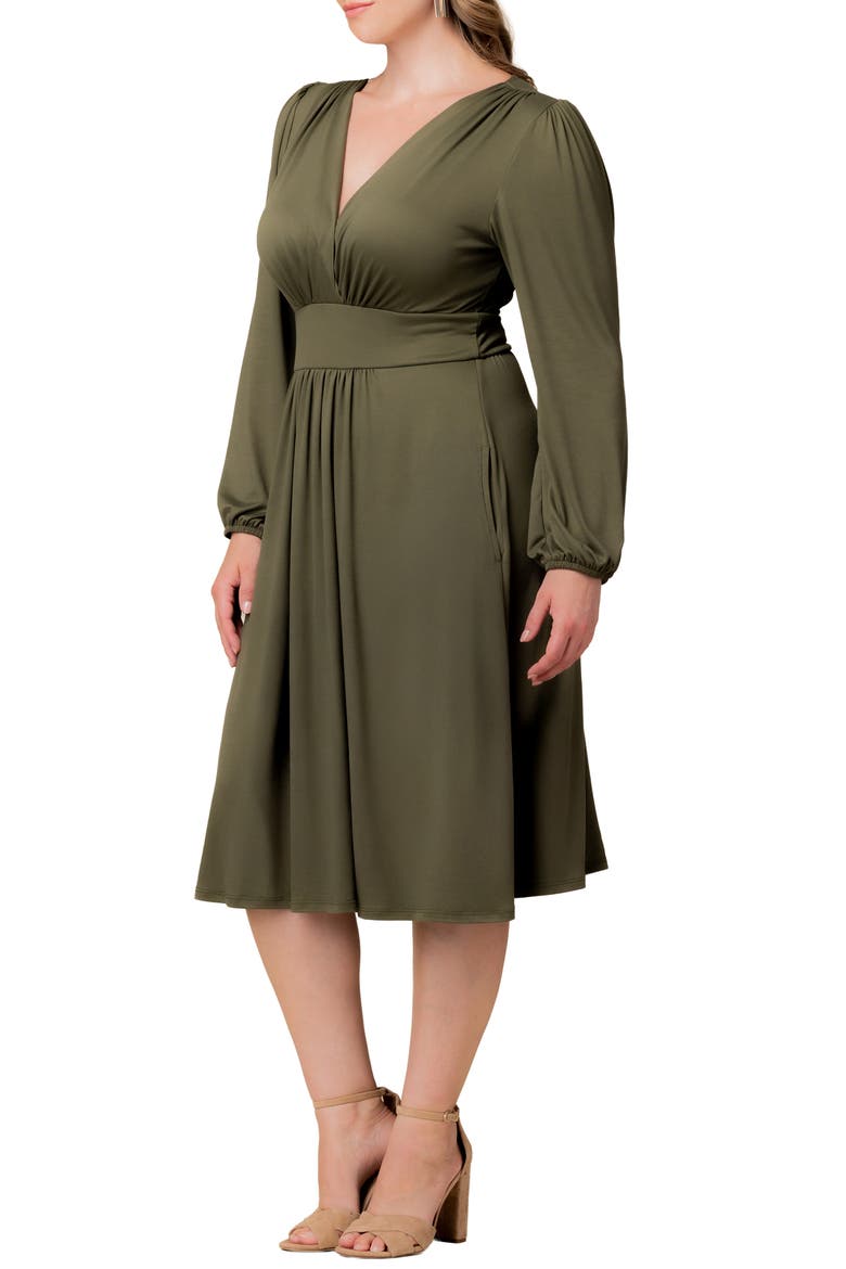 Diana Long Sleeve Dress, Alternate, color, OLIVE