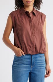 Wit & Wisdom Cap Sleeve Button-Up Shirt