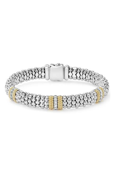Lux 18k Gold Diamond Station Bracelet