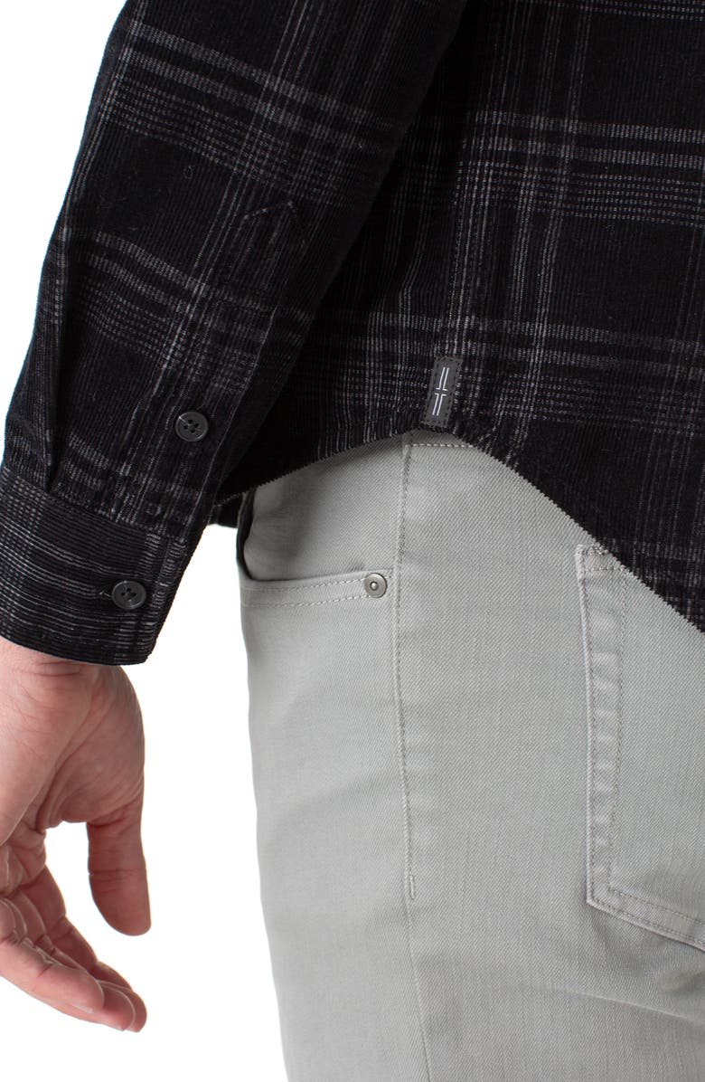 Liverpool Plaid Corduroy Button-Up Shirt, Alternate, color, Black/ Grey