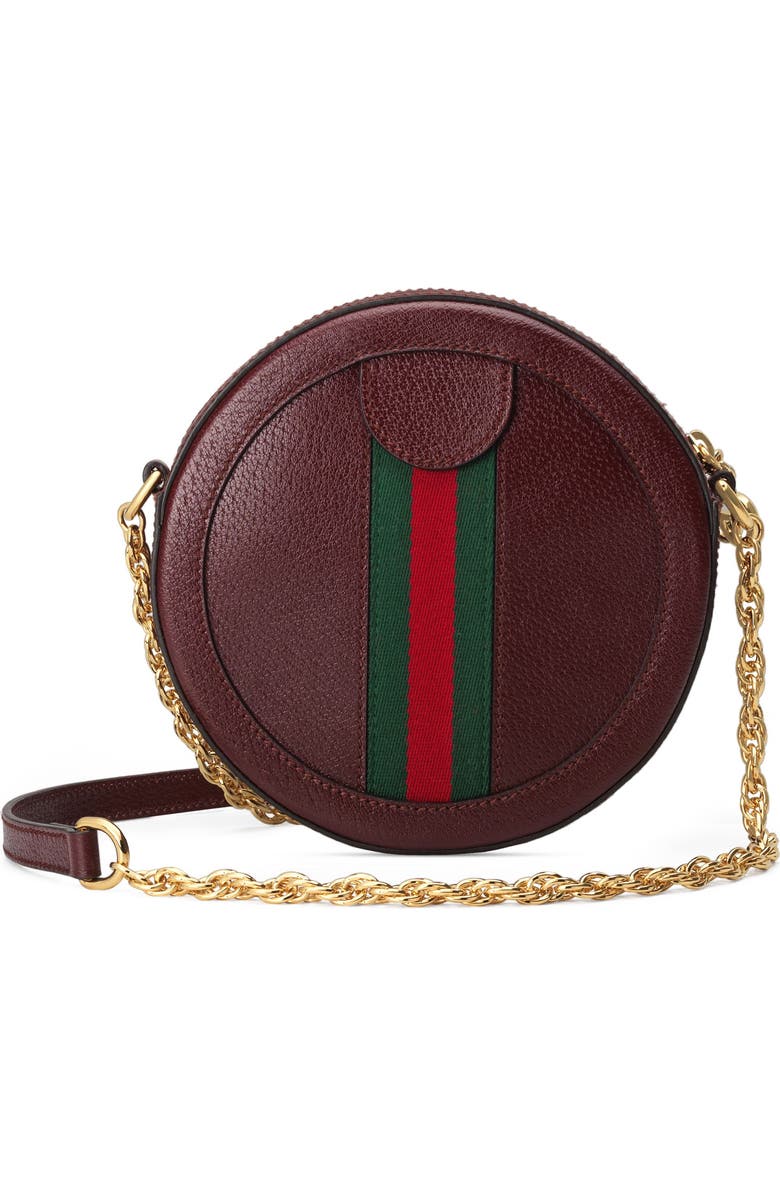 Gucci Mini Ophidia Round Leather Bag, Alternate, color,