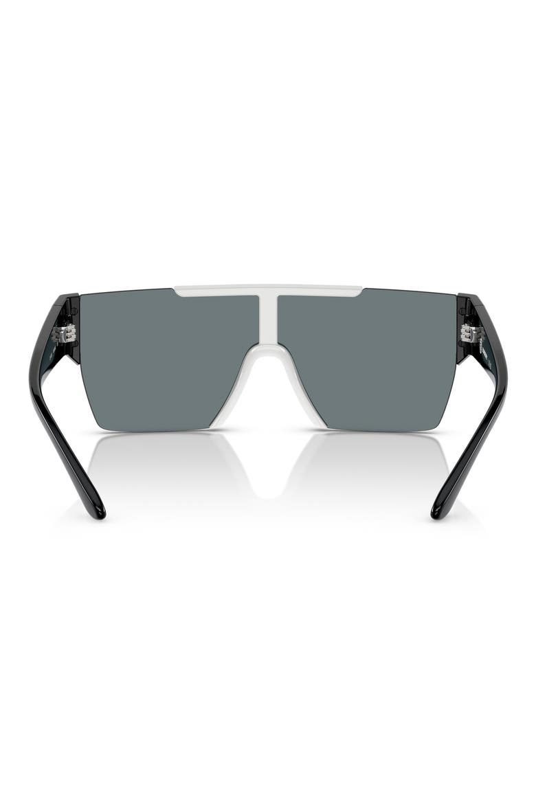 Kids' 128mm Rectangular Shield Sunglasses, Alternate, color, WHITE / GREY MIRROR BLACK