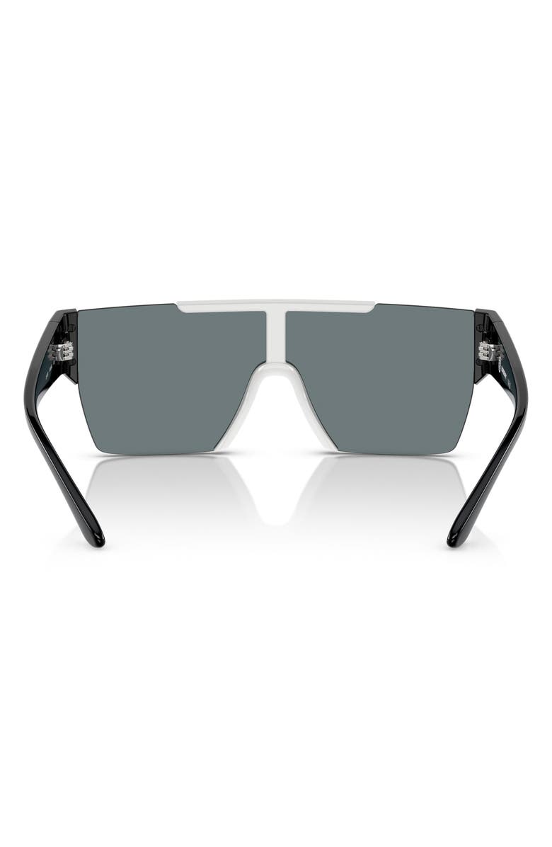 Burberry Kids' 128mm Rectangular Shield Sunglasses, Alternate, color, White / Grey Mirror Black