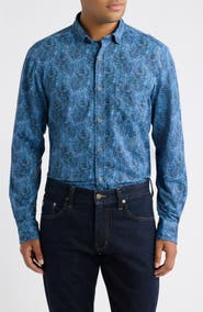 Johnston & Murphy XC+™ Motion Paisley Knit Button-Up Shirt