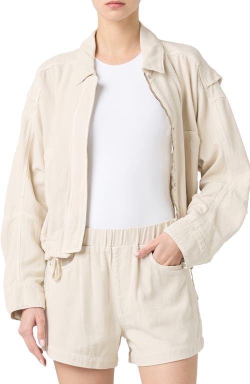 Blanknyc Zippered Drawstring Hem Jacket In Oyster Bar