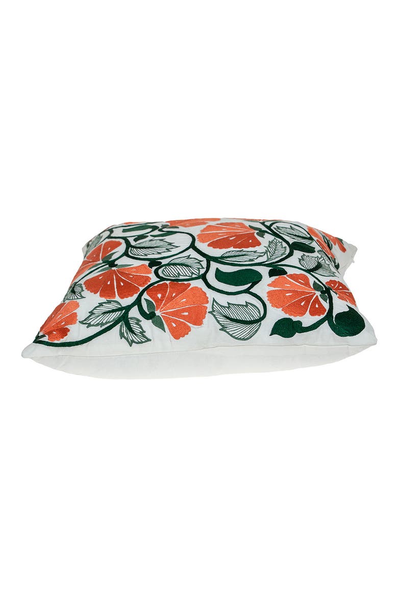 Floral Embroidered Accent Pillow, Alternate, color, WHITE