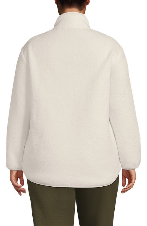 Lands' End Cozy High Pile Full Zip Fleece Jacket In Neutral