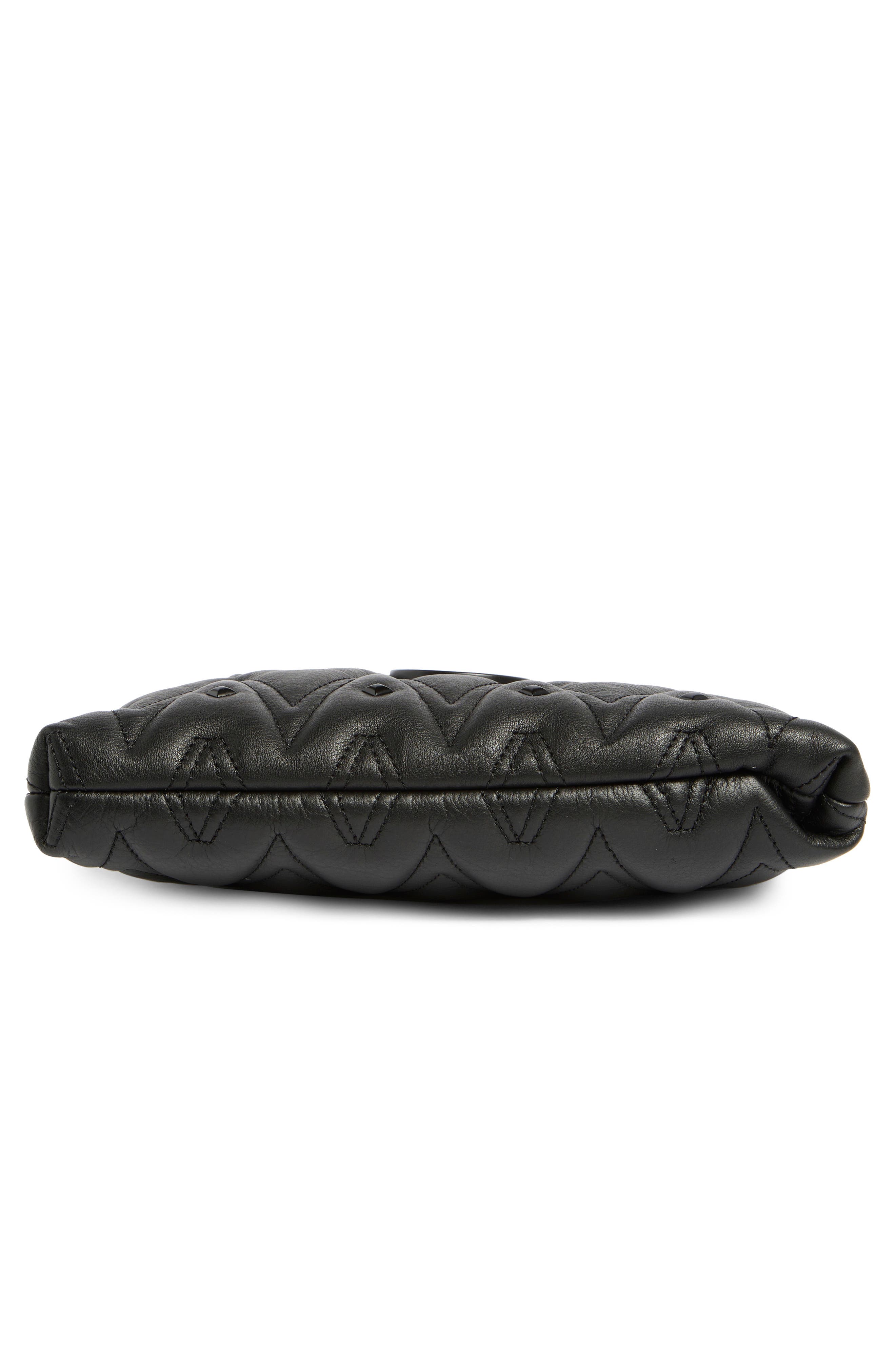 VALENTINO BY MARIO VALENTINO Vanille Diamond Quilted Leather Shoulder Bag, Alternate, color, Black