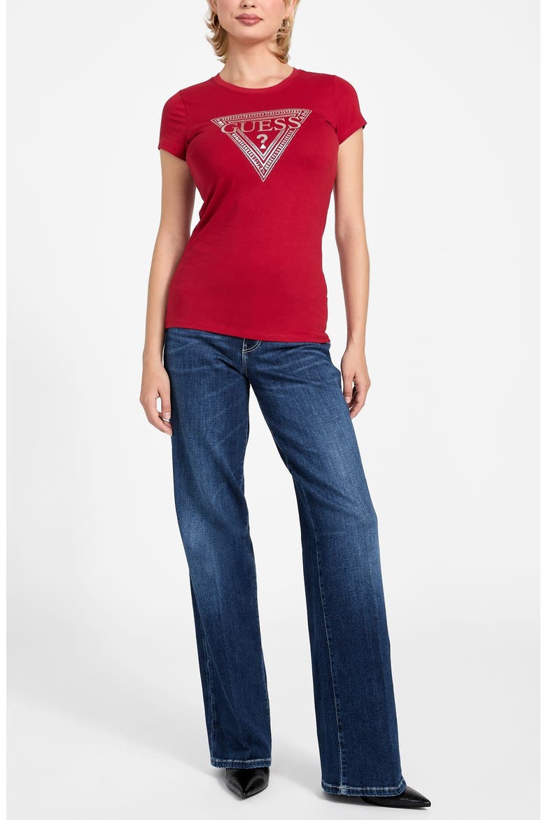 Rhinestone Logo T-Shirt, Alternate, color, RED
