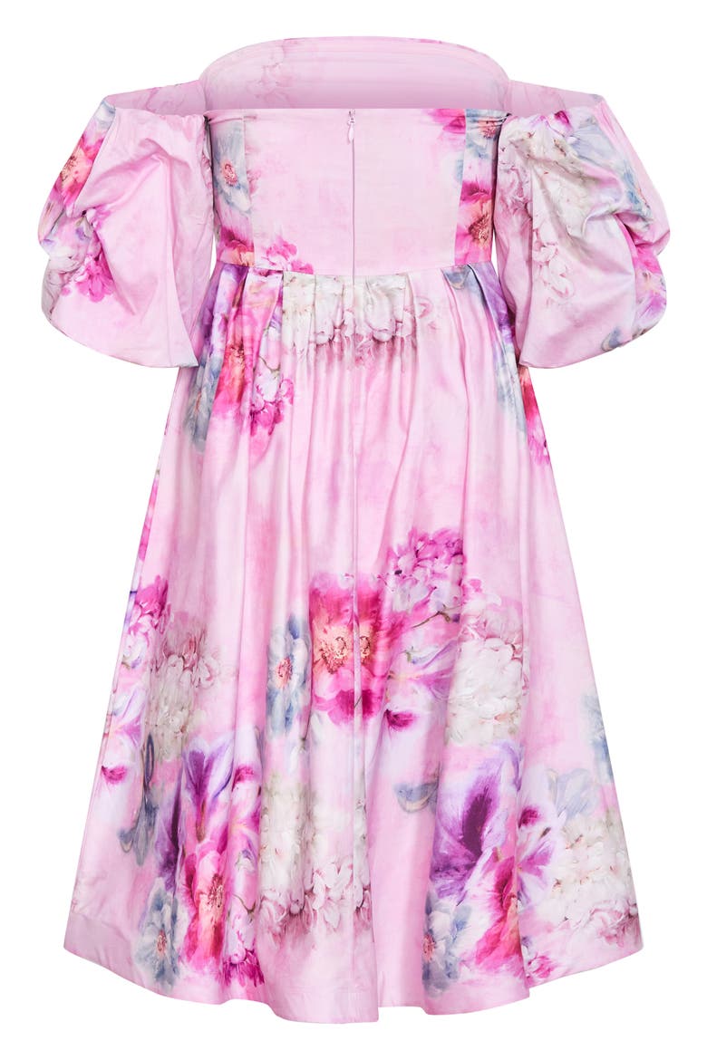 Rosalee Floral Off the Shoulder Cotton Dress, Alternate, color, GILDED GARDEN