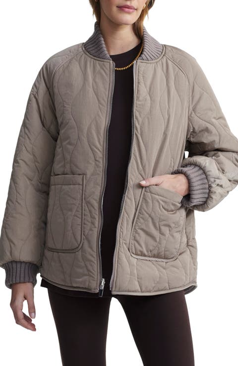 ムートン・ファーコート Left Real Fleece Crop Jacket Gray Sequoia Melange Full-Zip Jacket