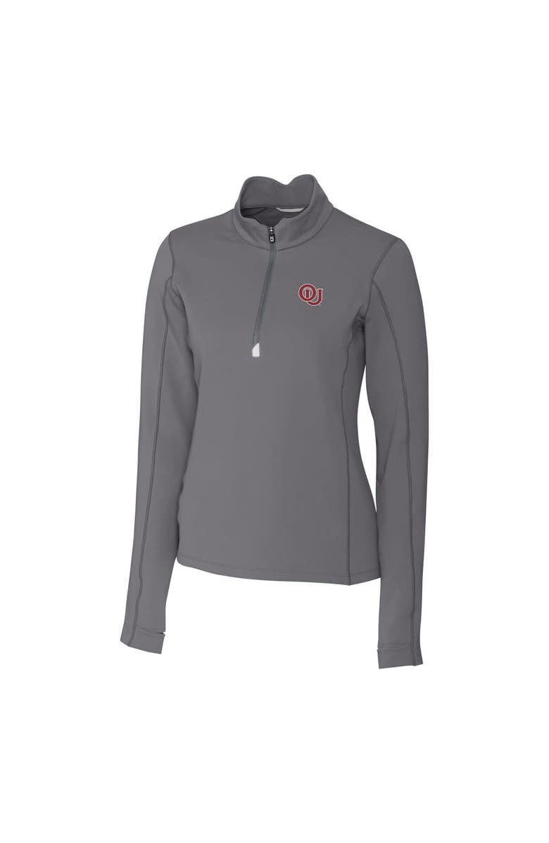 Cutter & Buck Women's Cutter & Buck Gray Oklahoma Sooners Vault DryTec Traverse Stretch Quarter-Zip Top, Alternate, color, 