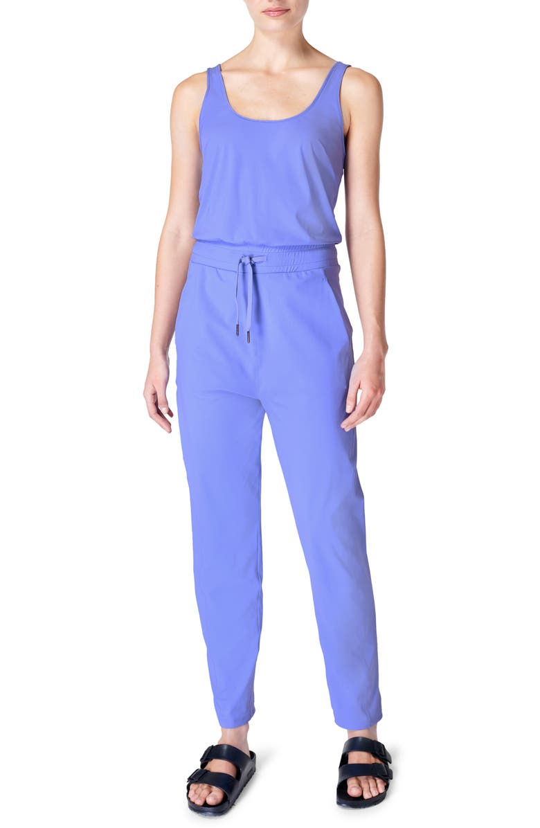Sweaty Betty Explorer Sleeveless Jumpsuit, Main, color, Crnflwr Bl