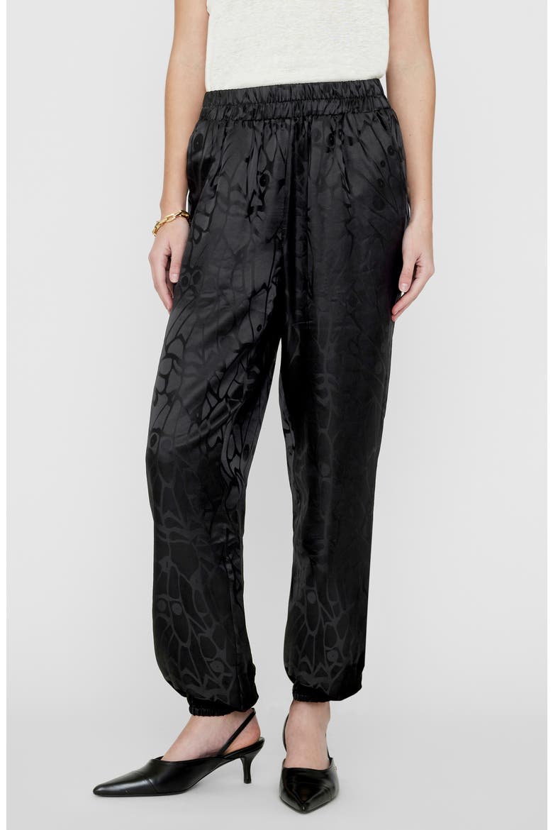 Logan Silk Jacquard Joggers, Main, color, BLACK BUTTERFLY JACQUARD