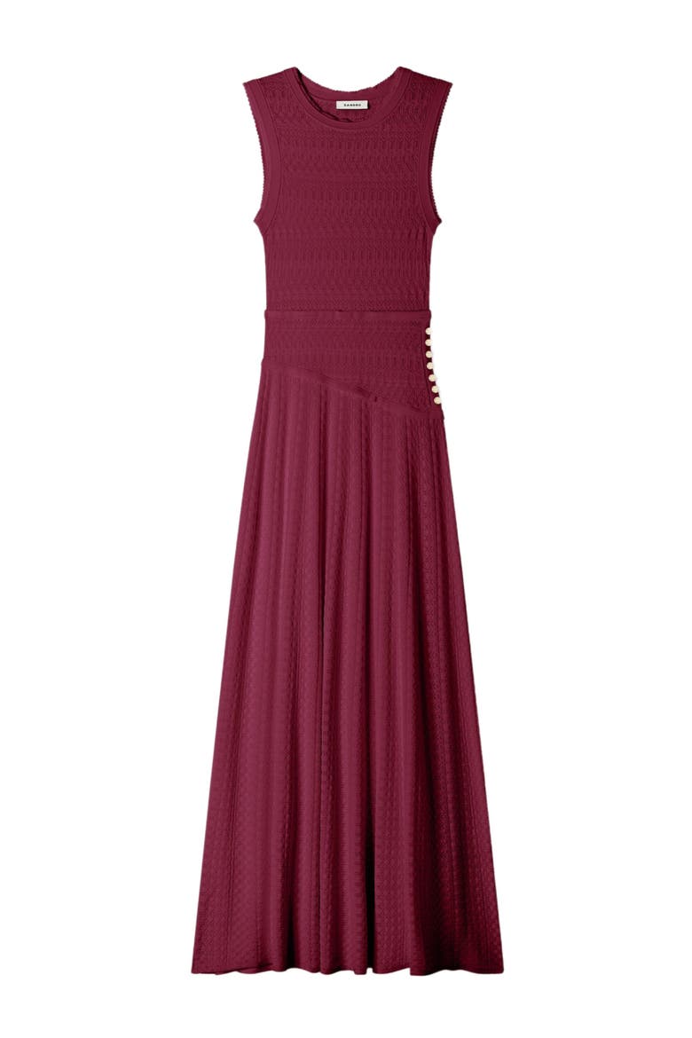 Pointelle knit maxi dress, Alternate, color, Bordeaux