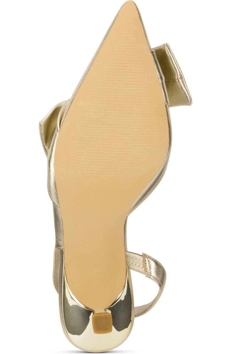 Yosi Samra Kaleigh Bow Slingback Pointed Toe Kitten Heel Pump, Alternate, color, Gold